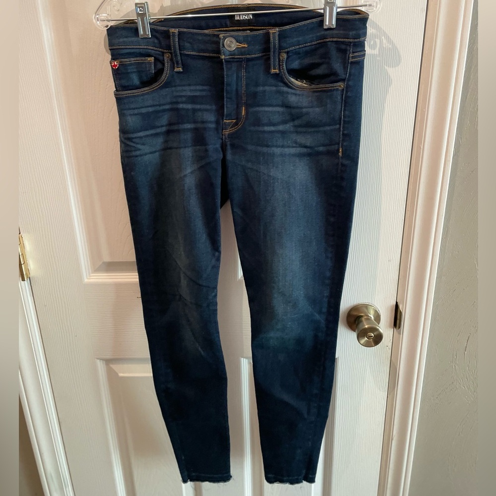Hudson Krista Ankle Super Skinny Jeans with Raw Hem Size 28